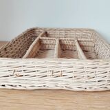 Wicker cutlery tray - 5 compartments