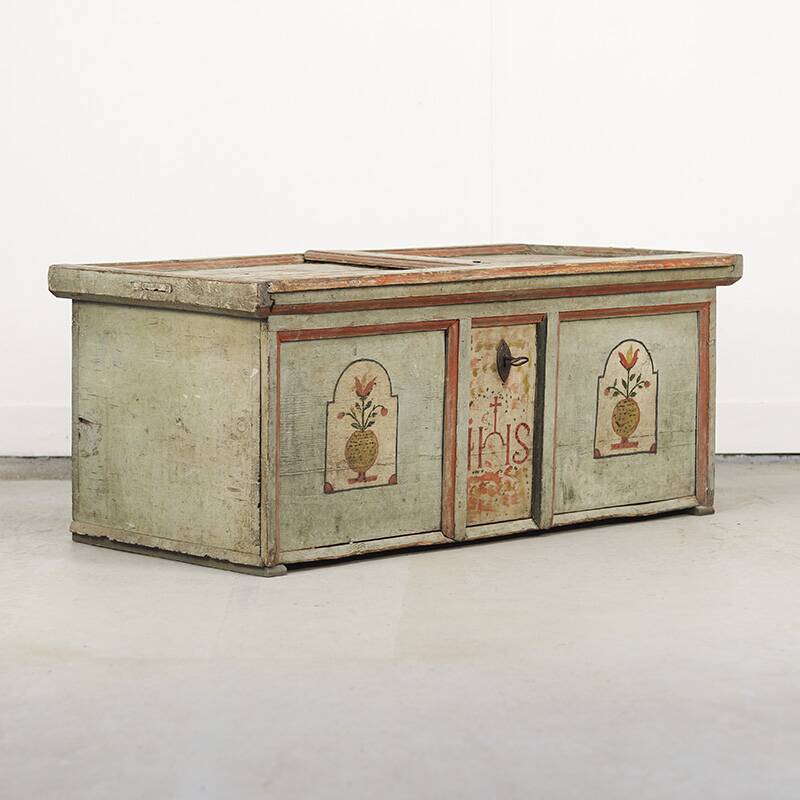 Painted Folk Art Bridal Trunk
