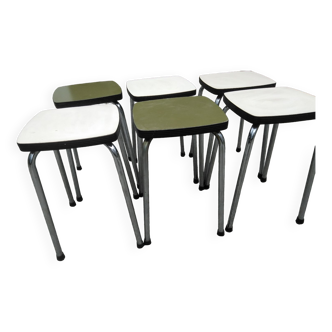 Set of six vintage Formica stools