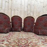 Suite de 4 fauteuils crapaud époque Napoléon III