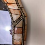 Orient at the beginning of the 20th century: mirror of atypical shape made of camel bone, refined and elegant work