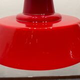Industrial Vintage Red Glass Light Pendant 1950’s