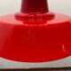 Suspension industrielle vintage en verre rouge des années 1950