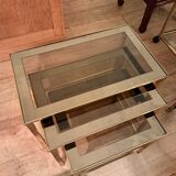 3 nesting tables in gilded brass