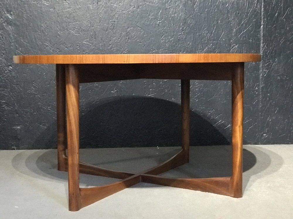 Mid-century round teak collection Starburst coffee table by Tom Robertson for McIntosh