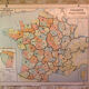 Carte scolaire de géographie vintage