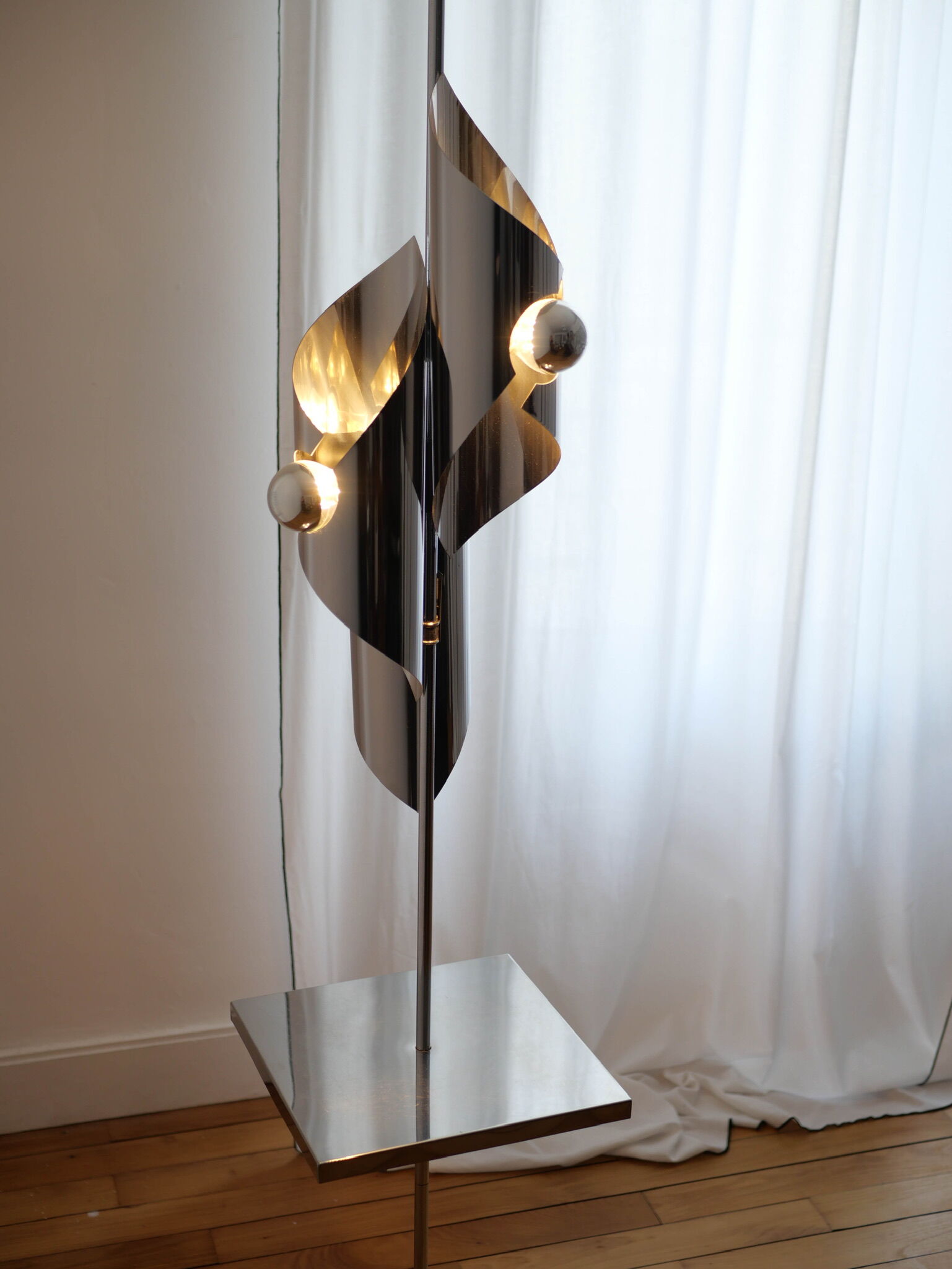 Vintage floor lamp chrome spoutnick