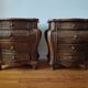 Pair of curved wicker bedside tables