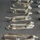 12 “Modern Animals” knife holders – Silvered bronze – Art Deco