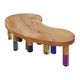 Studio Superego Modern Wood and Multicolor Plexiglass Italian Coffee Table