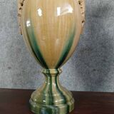 Delphin MASSIER (1836-1907) (after): Pair of large baluster-shaped earthenware vases