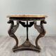 Table Guéridon en bois sculpté avec plateau en marbre, XIXe siècle