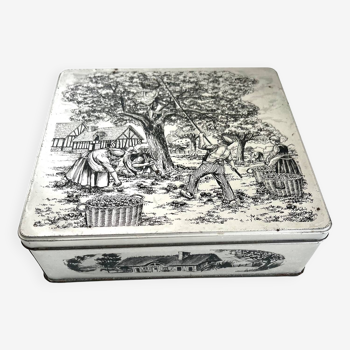 Metal box with vintage embossed pattern