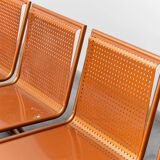 Set da 4 sedute modulari in metallo traforato anni ’80 vintage modernariato