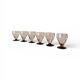 6 petits verres à vin ou à eau art déco rose et pied noir 7 cl