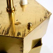 1960s brass table lamp by Vereinigte Werkstätten with an illuminated base