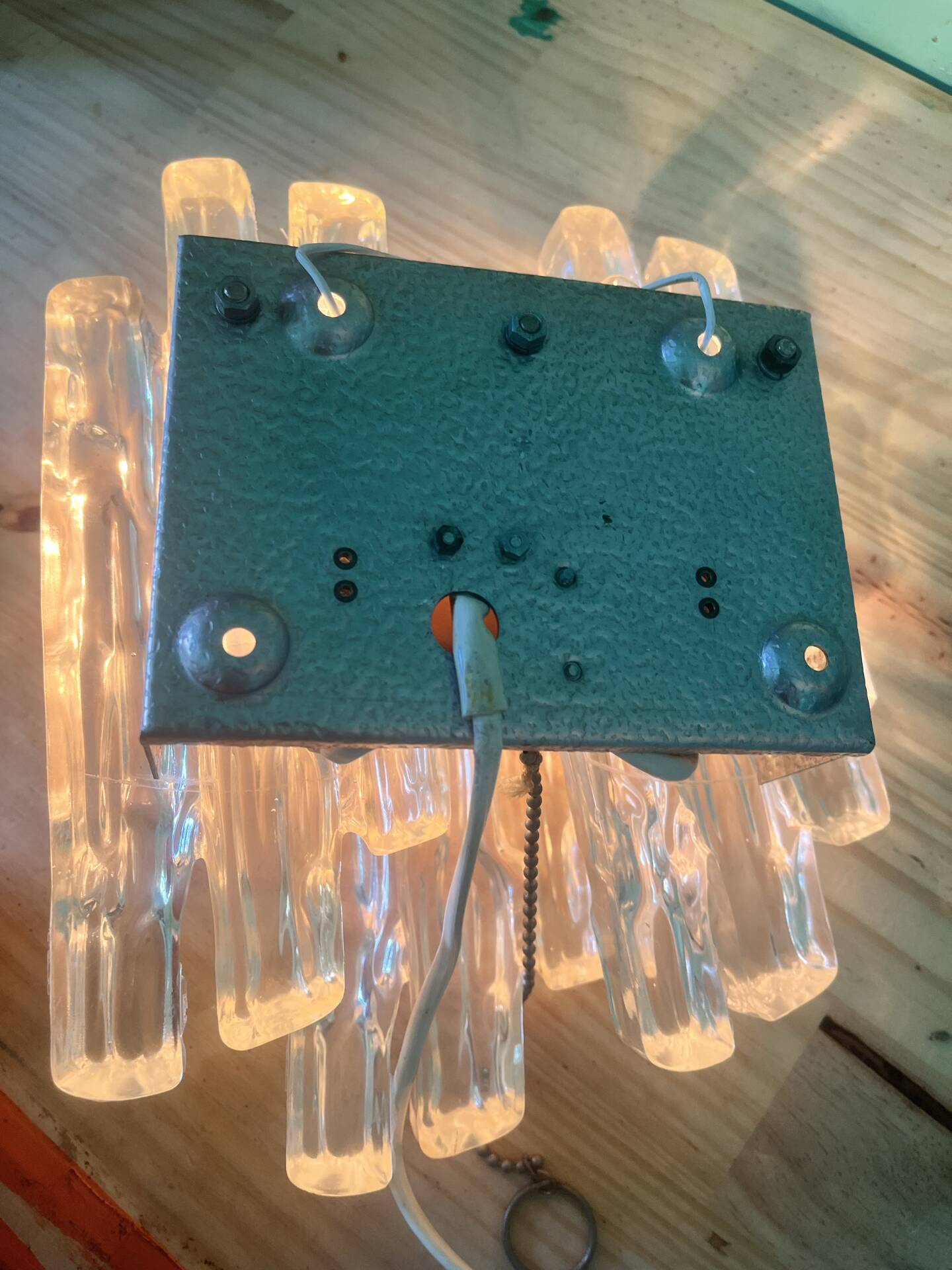 Brutalist style lucite wall light by Kalmar