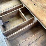 Meuble de métier enfilade patine blanche