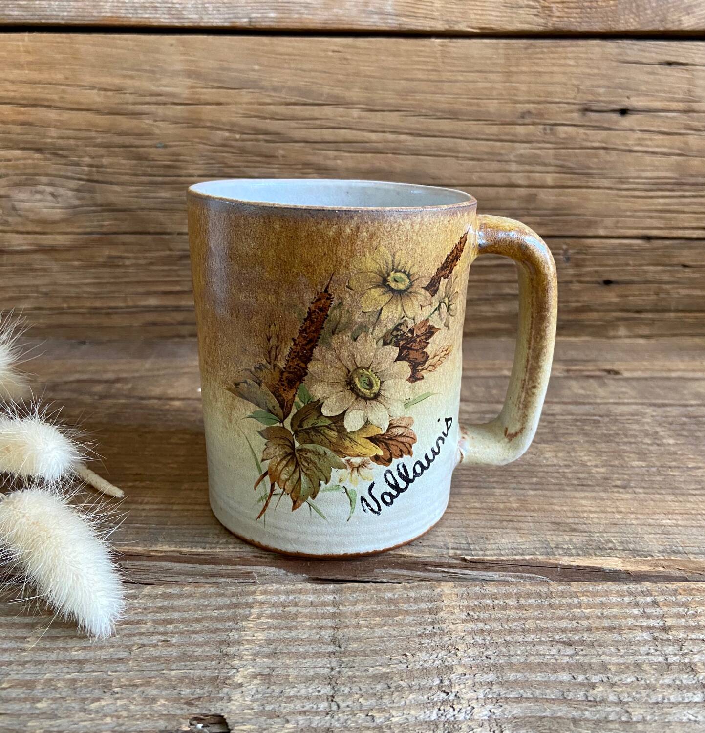 Duo of Vallauris stoneware mugs