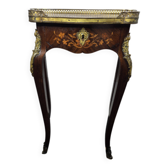 Louis XV style marquetry side table
