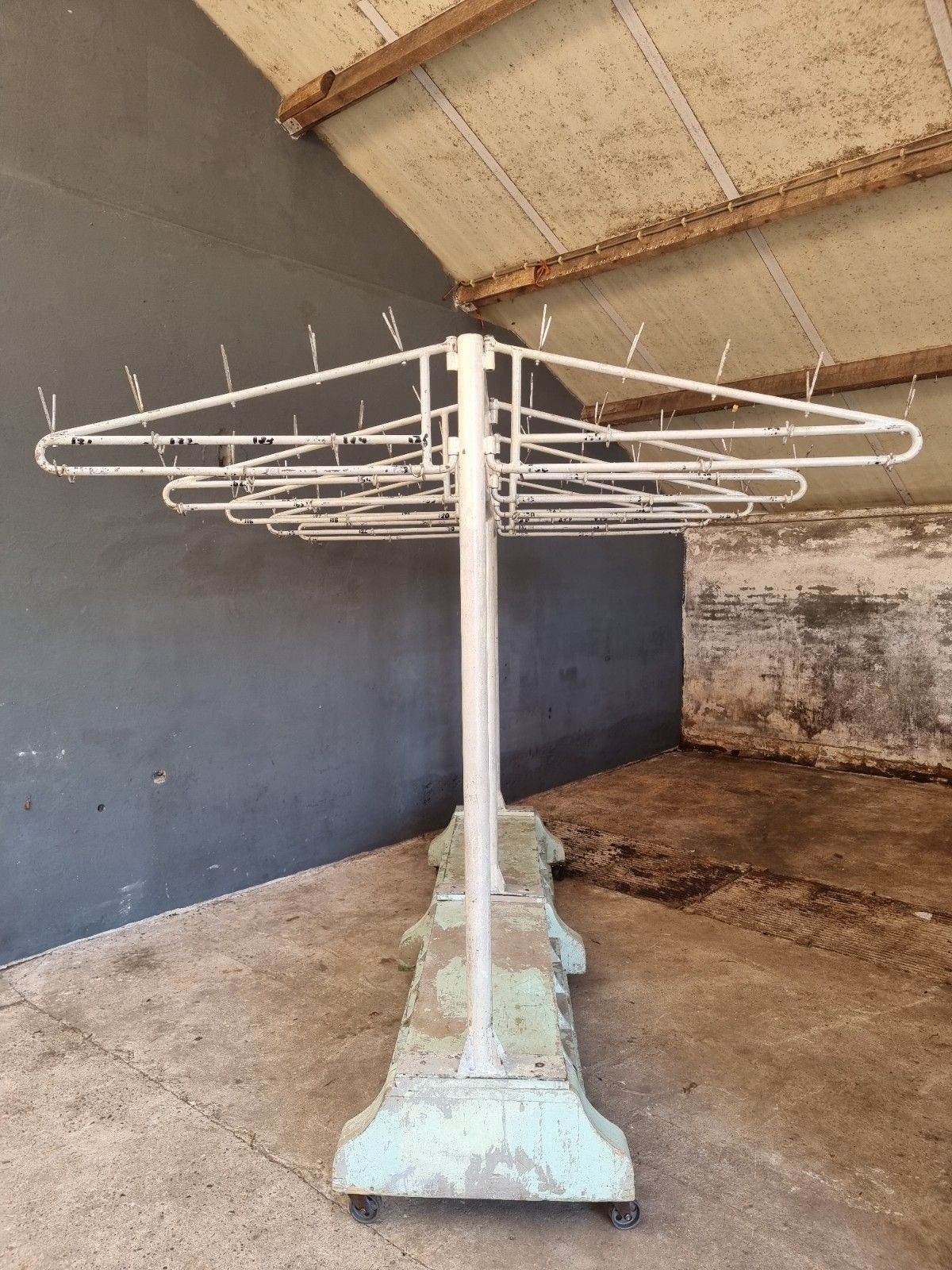 Old industrial coat rack, wardrobe rack XXXL