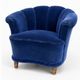 Swedish modern lounge chairs, clam shaped, 1940s Scandinavian design