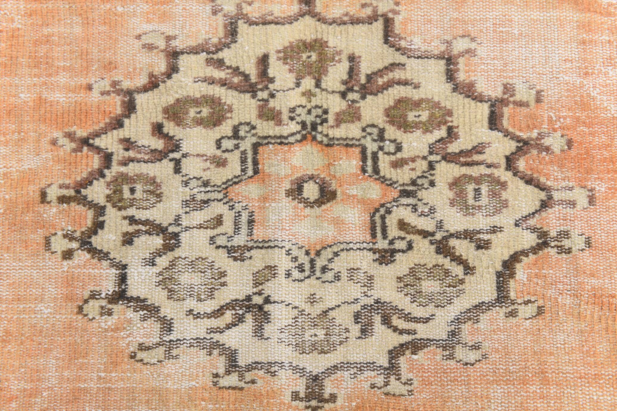 5x9 Peach Orange Antique Vintage Rug 166x263Cm SK 24342