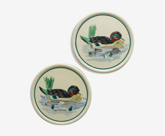 Lot de 2 dessous de bouteille Longwy