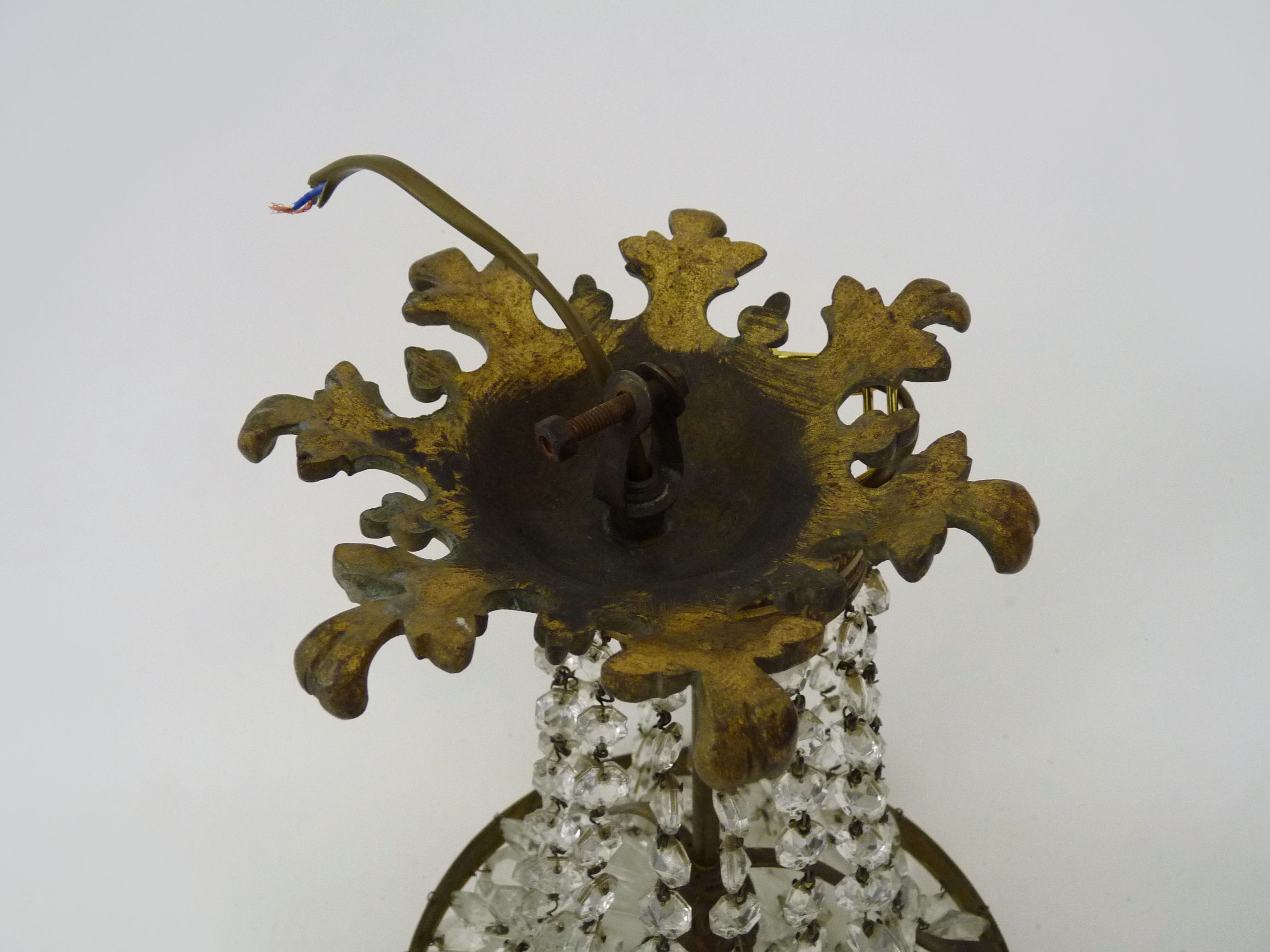 Former Italian hot air balloon chandelier, glass grapevines