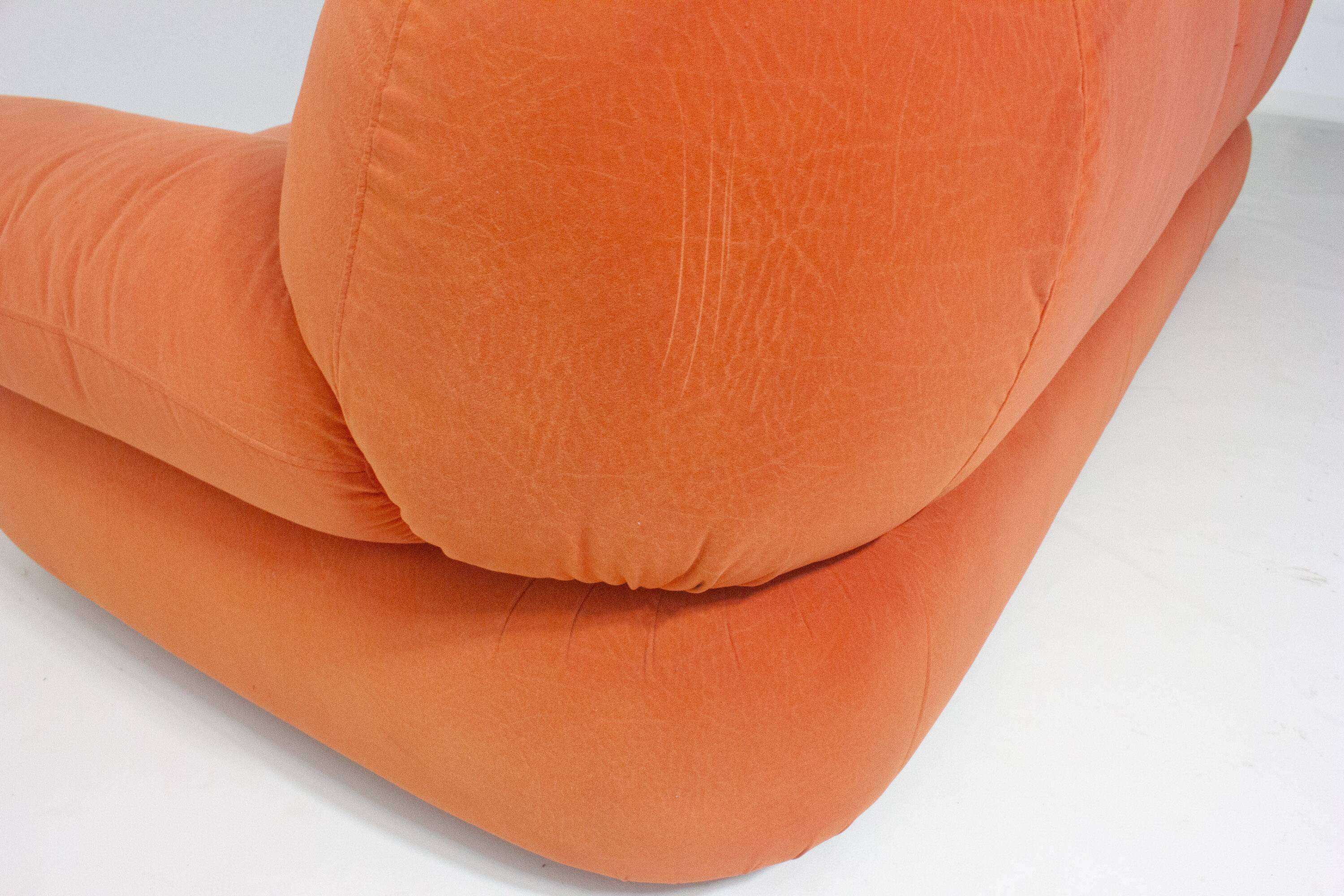 Vintage 'Sapporo' 3-seater sofa in suede by Mobil Girgi, 1970s