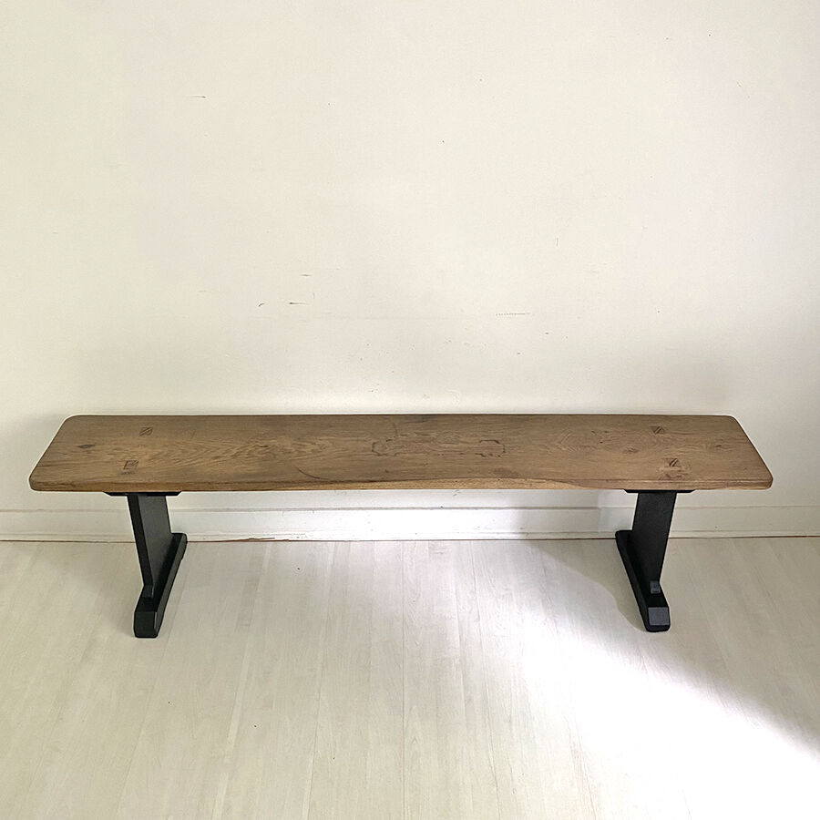 Antique refectory bench in solid wood