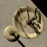 Marble and brass standing ashtray H74 D17