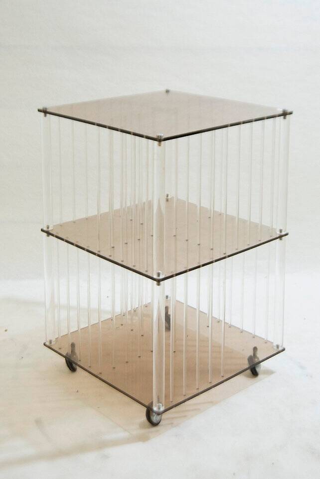 Vintage Sheet Music or Vinyl Shelf in Plexiglass - 1970s