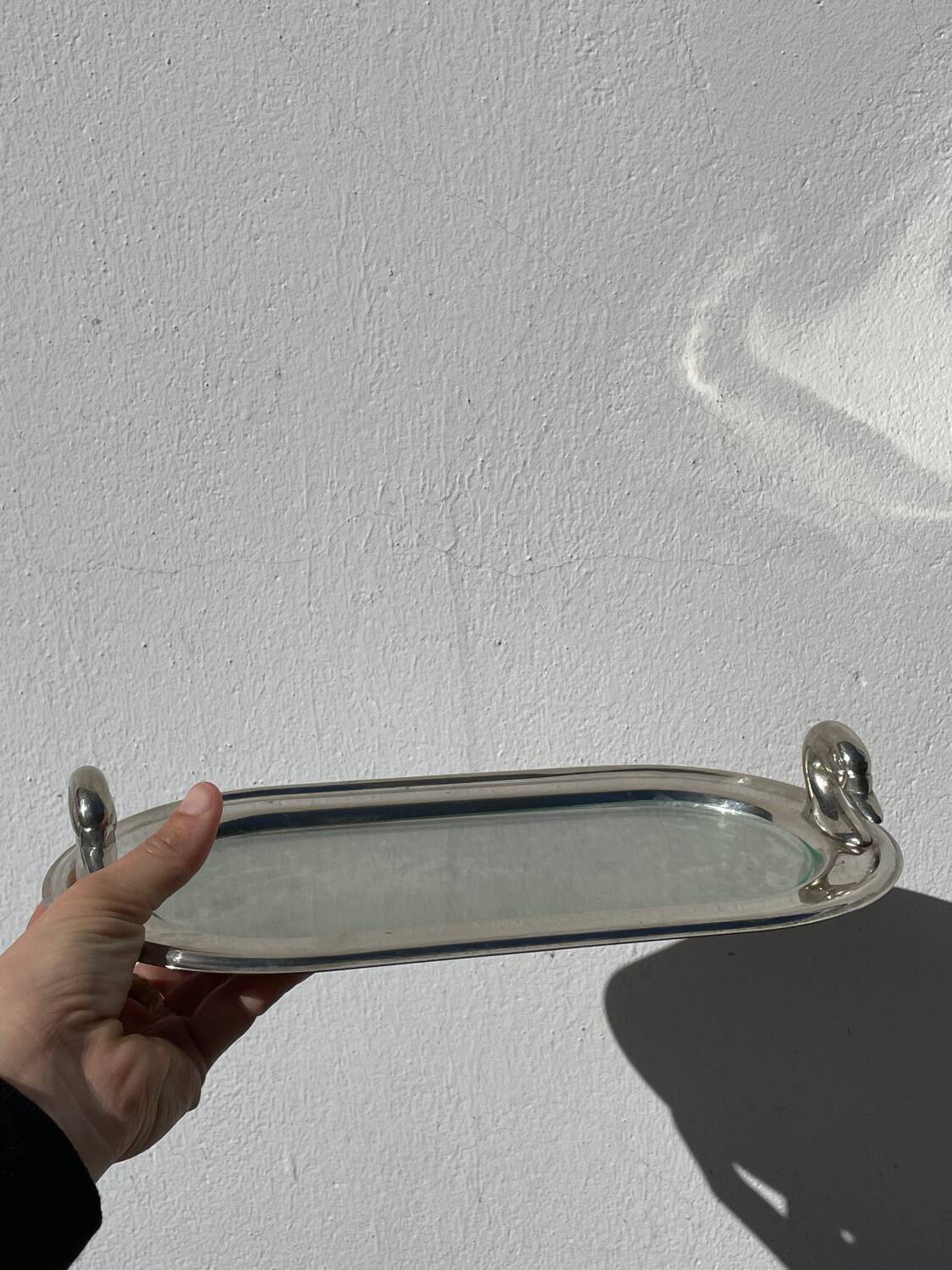 Silver-plated duck dish