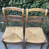 Six rustic mulched chairs