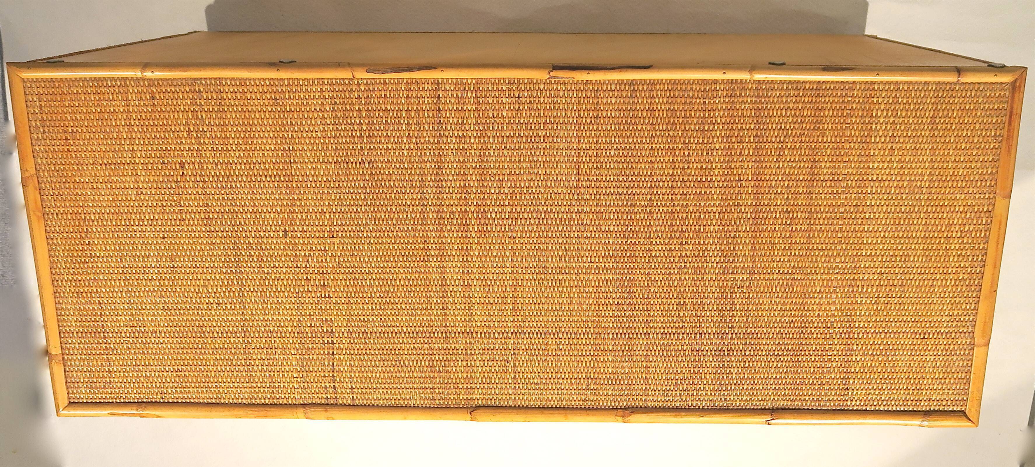 Wicker and bamboo buffet 1970