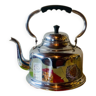 Old kettle in chrome stainless steel and Bakelite - Belgica DF