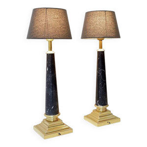 Paire lampes table - noir