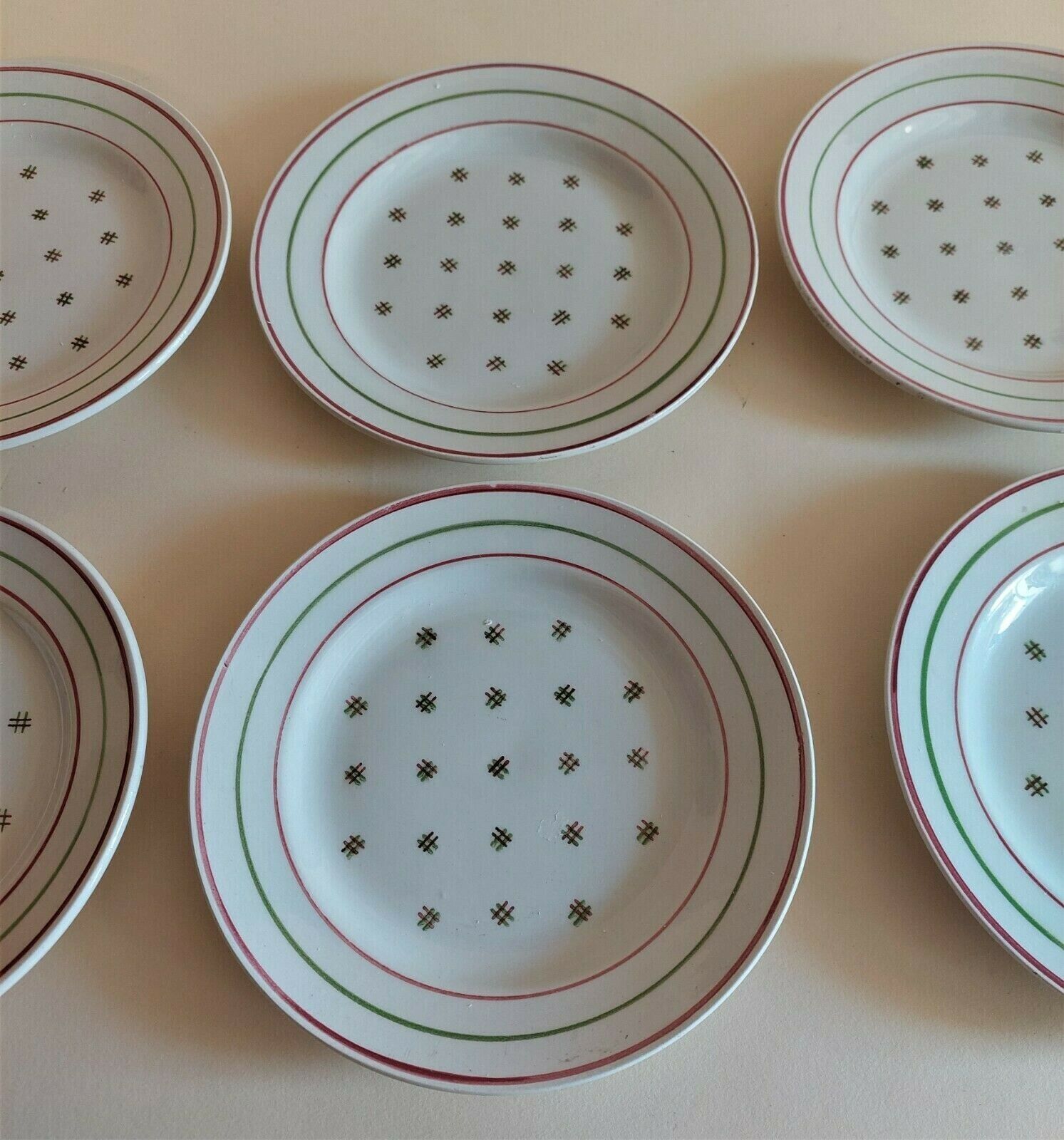 Series of six Lunéville KG earthenware dessert plates