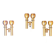 Three Large Scandinavian Brass Sconces, Mid Century