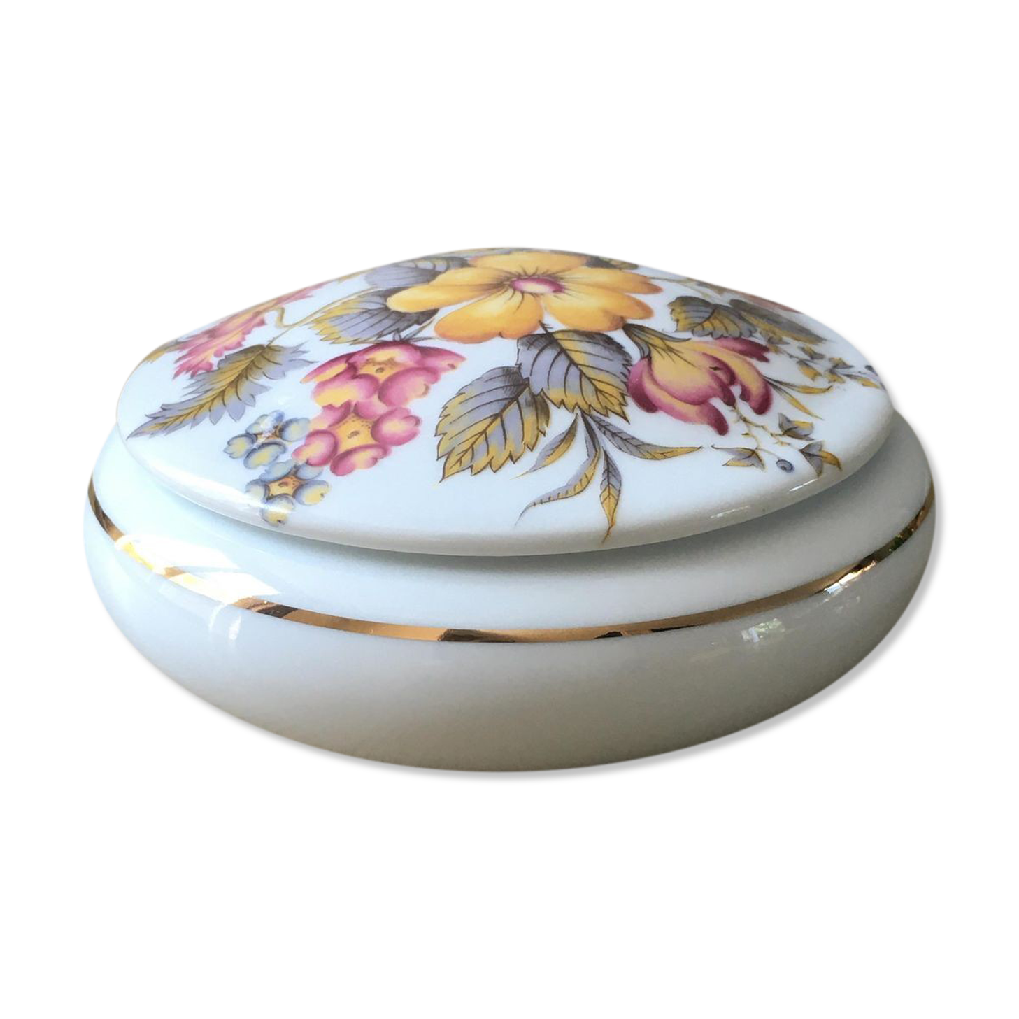 Boite à bijoux vintage en porcelaine de Limoges