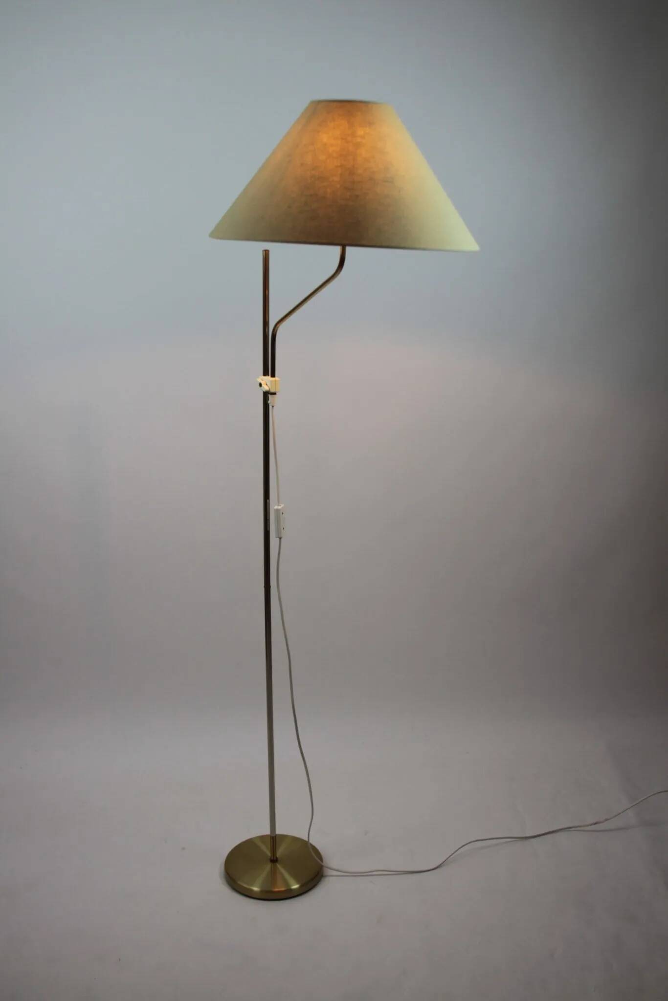 Brass Floor Lamp, Model G295 by Belid, Sweden —  Late1970s/ Early1980s