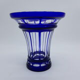 Cobalt blue cut crystal vase