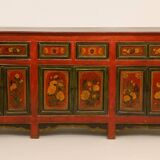 Asia 19th century: Very large lacquered wooden enfilade.