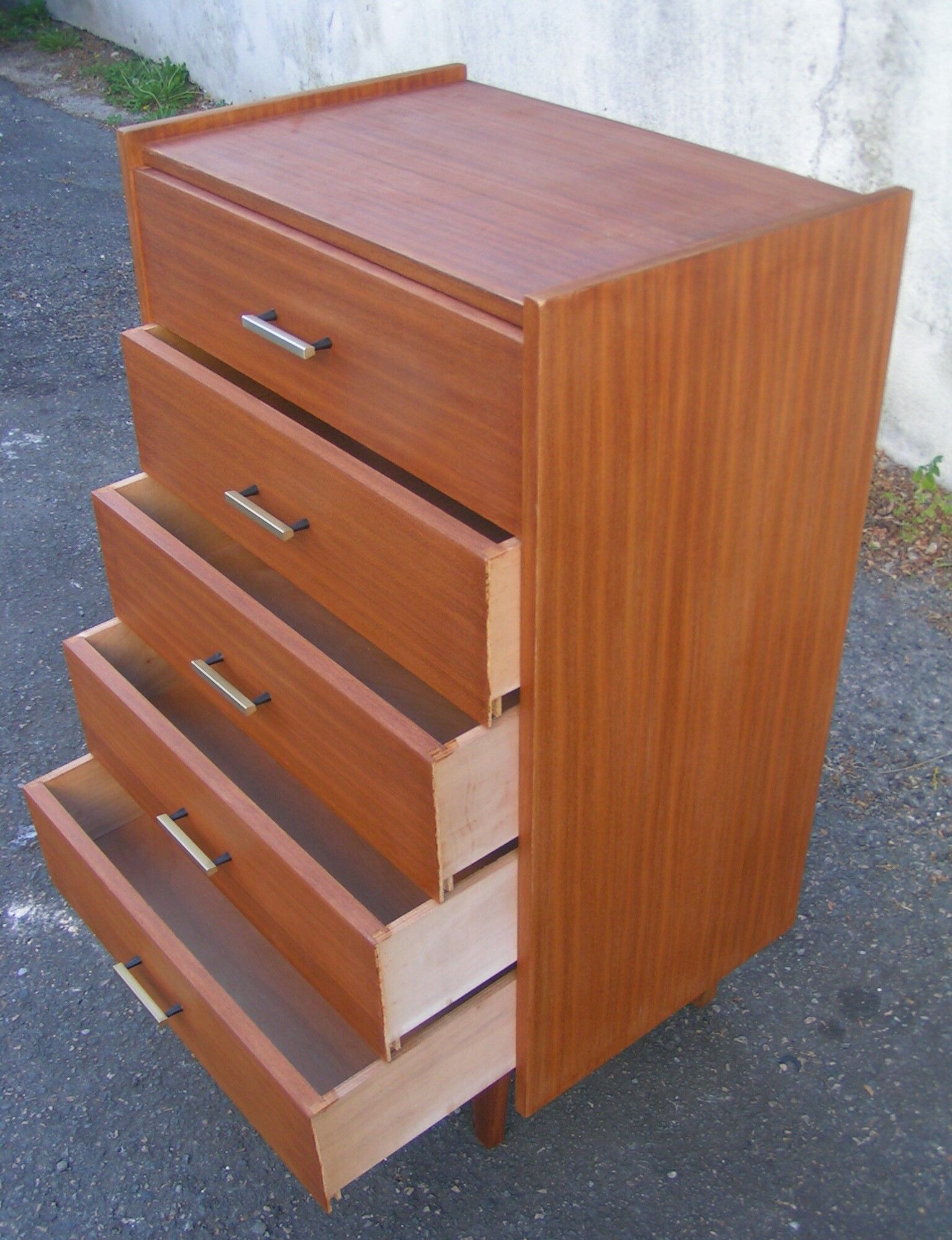 Wardrobe oak 5 drawers 60s