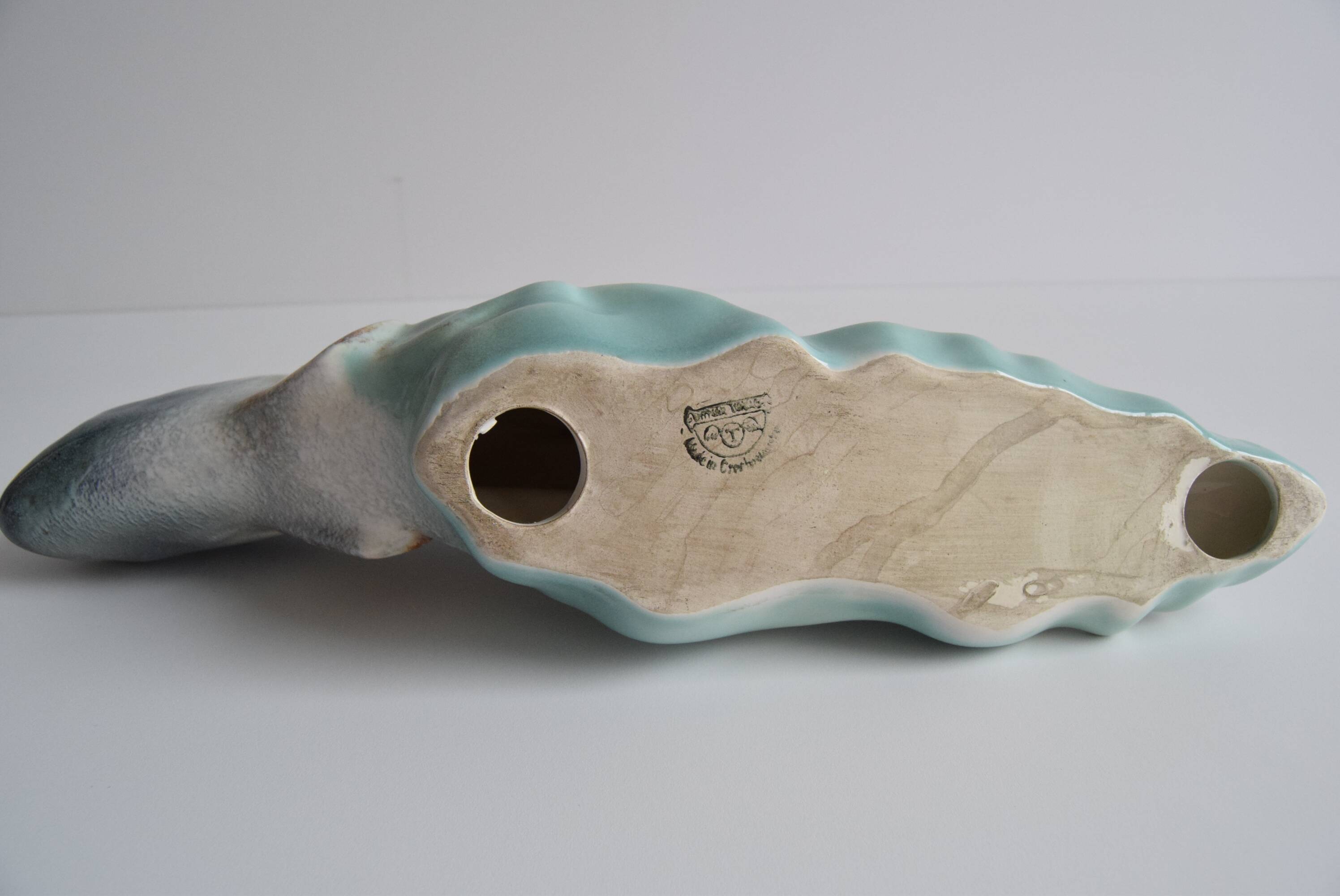 Art Deco Sculpture Trout by Ditmar Urbach Znojmo factory, Czechoslovakia, 1940s.