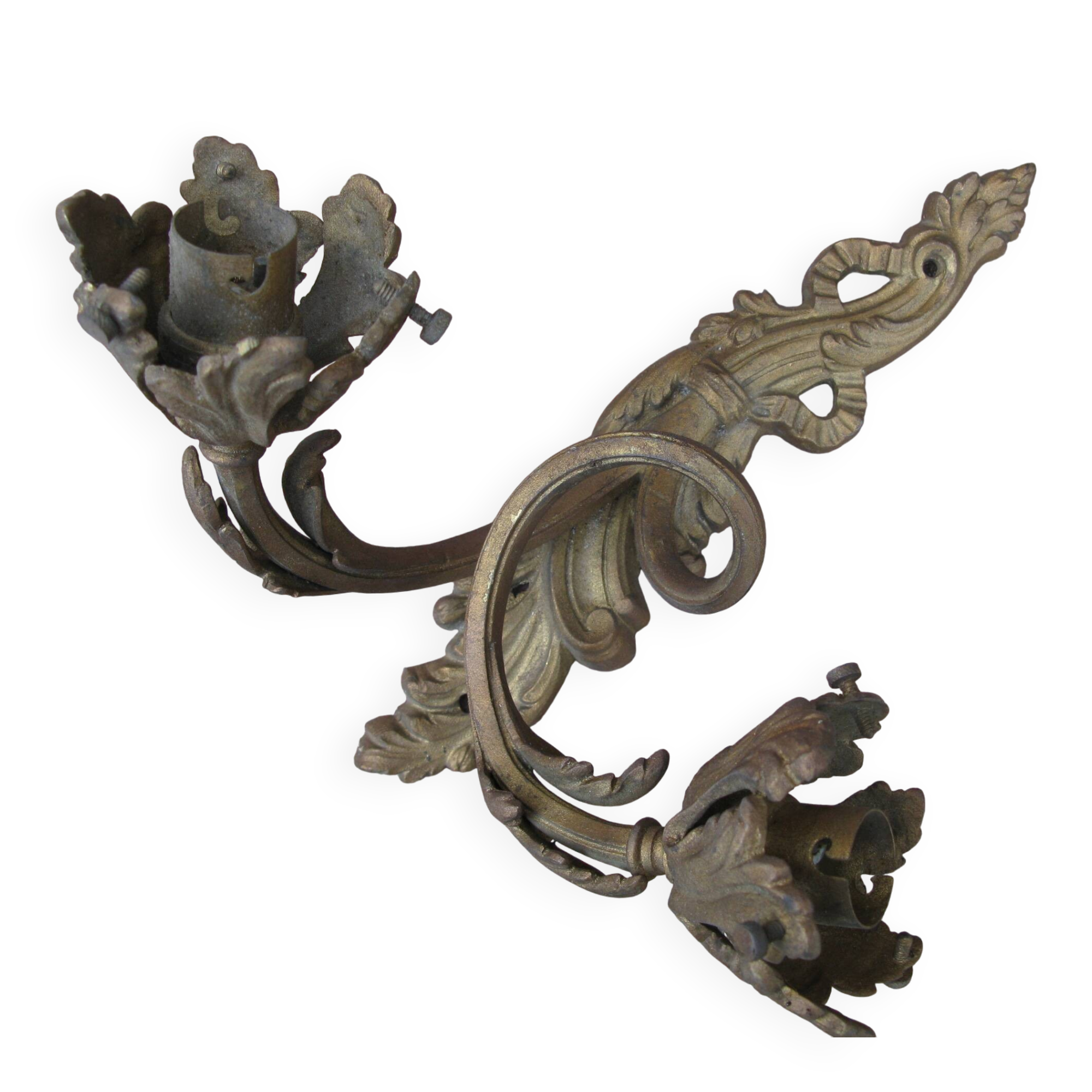bronze wall light in the rococo style from the late 19th century