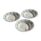 Set of 3 deep plates Digoin Sarreguemines blue with pink flowers D23