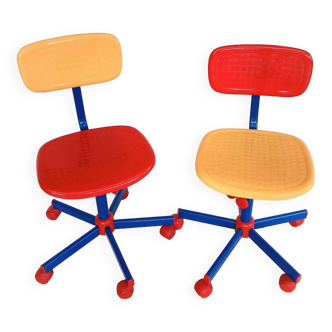 Pair of ikea puzzel children's desk chairs