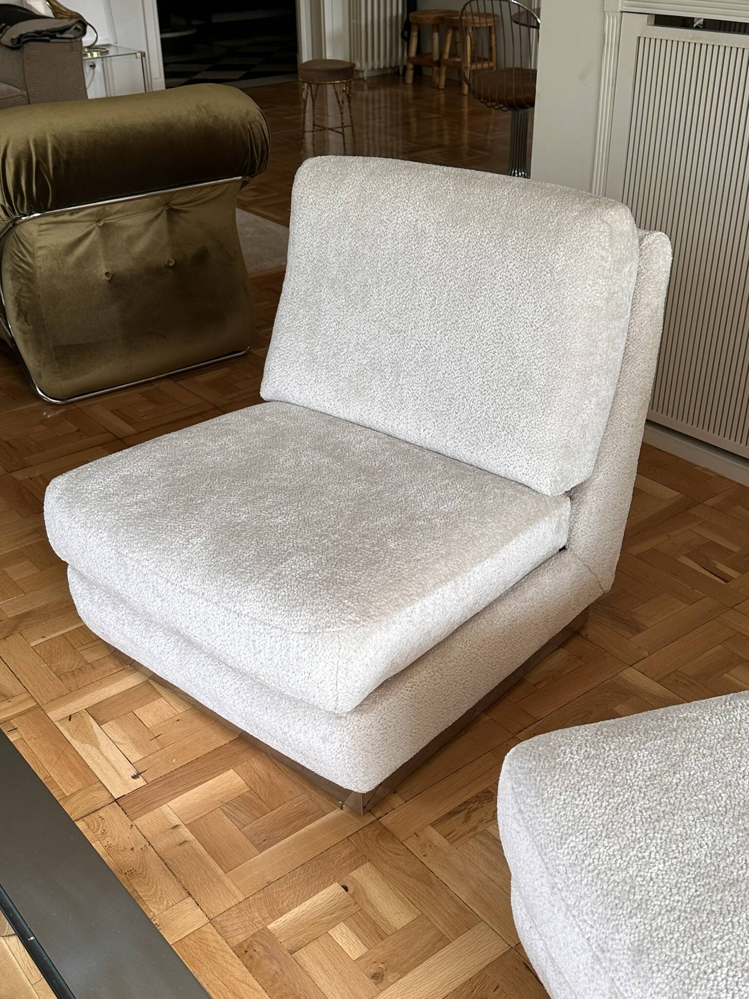 Sofa set + 2 Jacques Charpentier armchairs